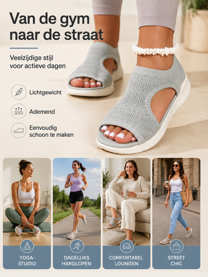Comfortabele, ademende, platte sandalen