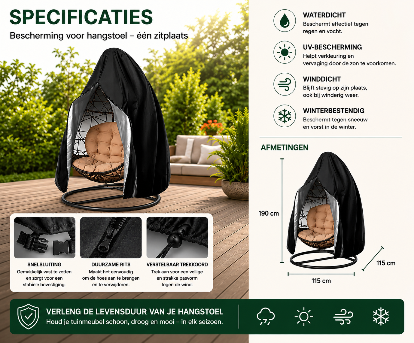 Waterdichte hoes voor eierstoel
