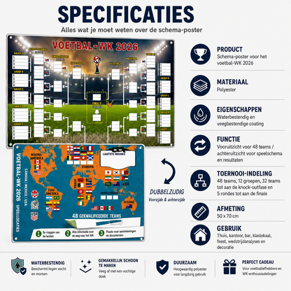 Programmaposters WK 2026 – Invullen, wedden en het hele kampioenschap volgen