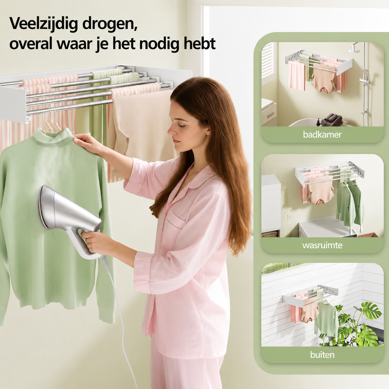 AirFold – Wanddroogrek (opvouwbaar en ruimtebesparend)