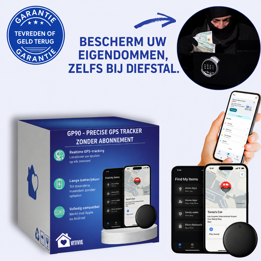 GP90 - Nauwkeurige GPS-tracker zonder abonnement (Android/Apple)