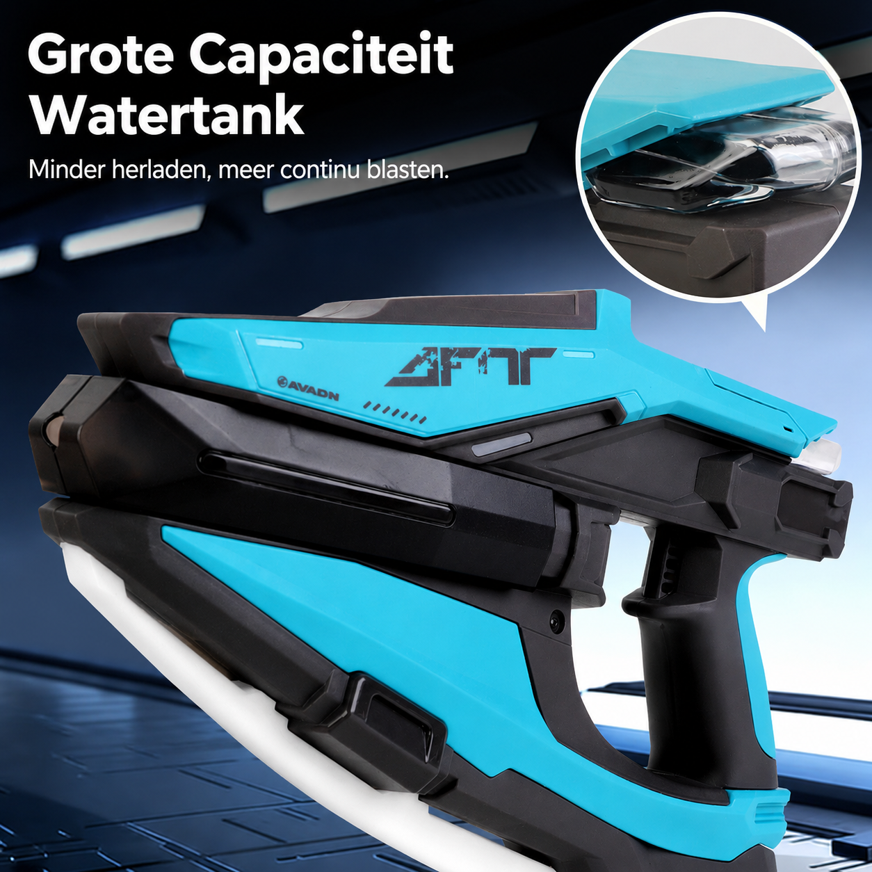 Elektrisch waterpistool met LED- en misteffecten