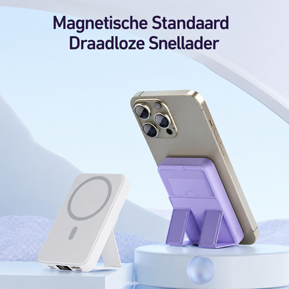 Magnetische draadloze powerbank met standaard