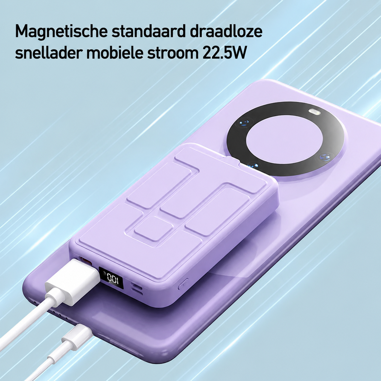 Magnetische draadloze powerbank met standaard