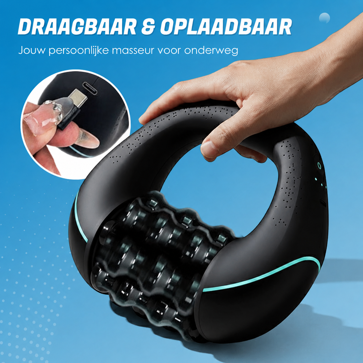 Elektrische handmassageroller – Diepe kneedmassage