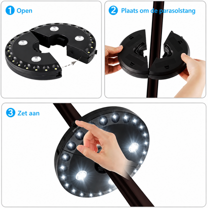 Luminus - Parasollamp met 28 LED-lampjes