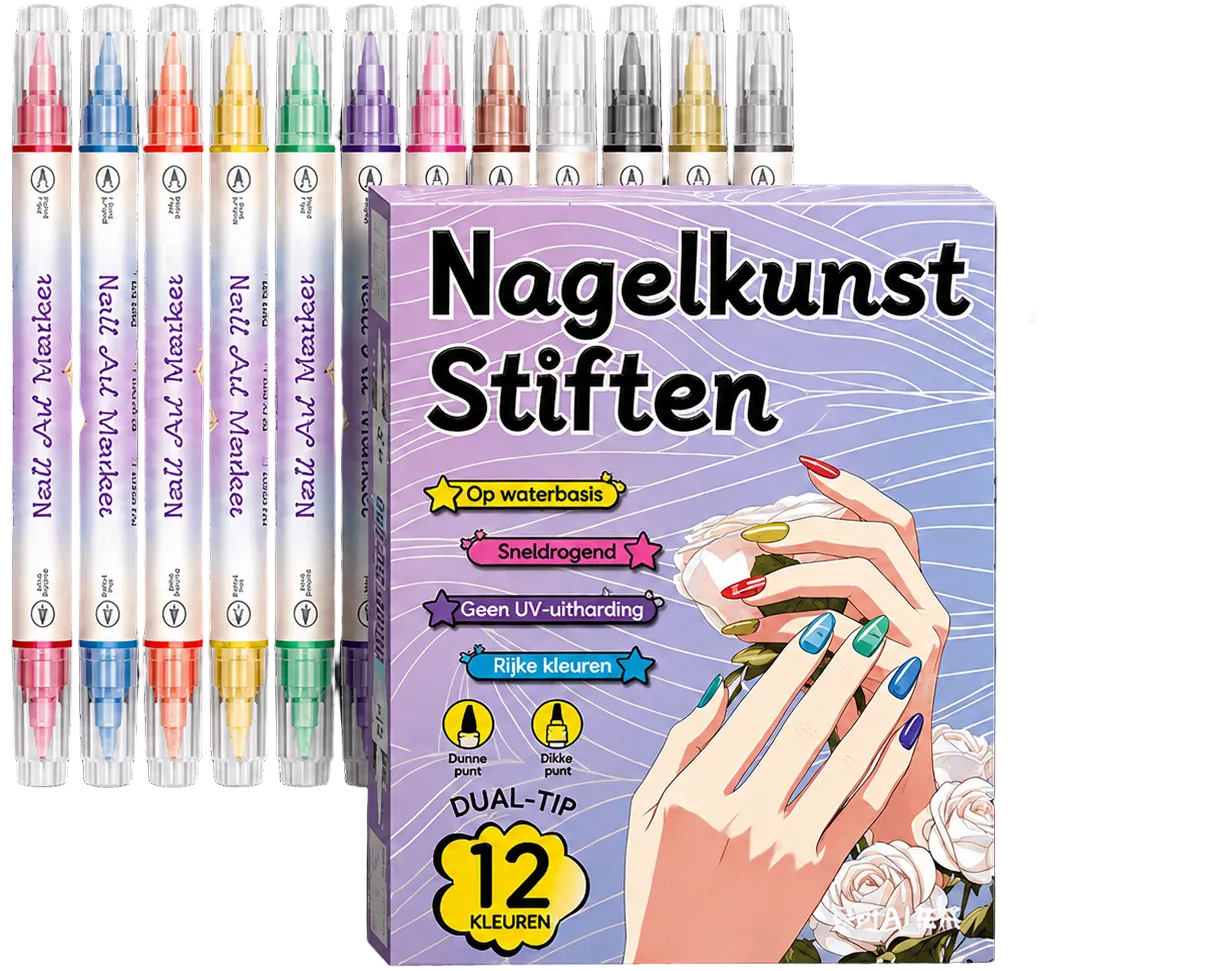 Dubbelzijdig Nagelkunst Pennenset