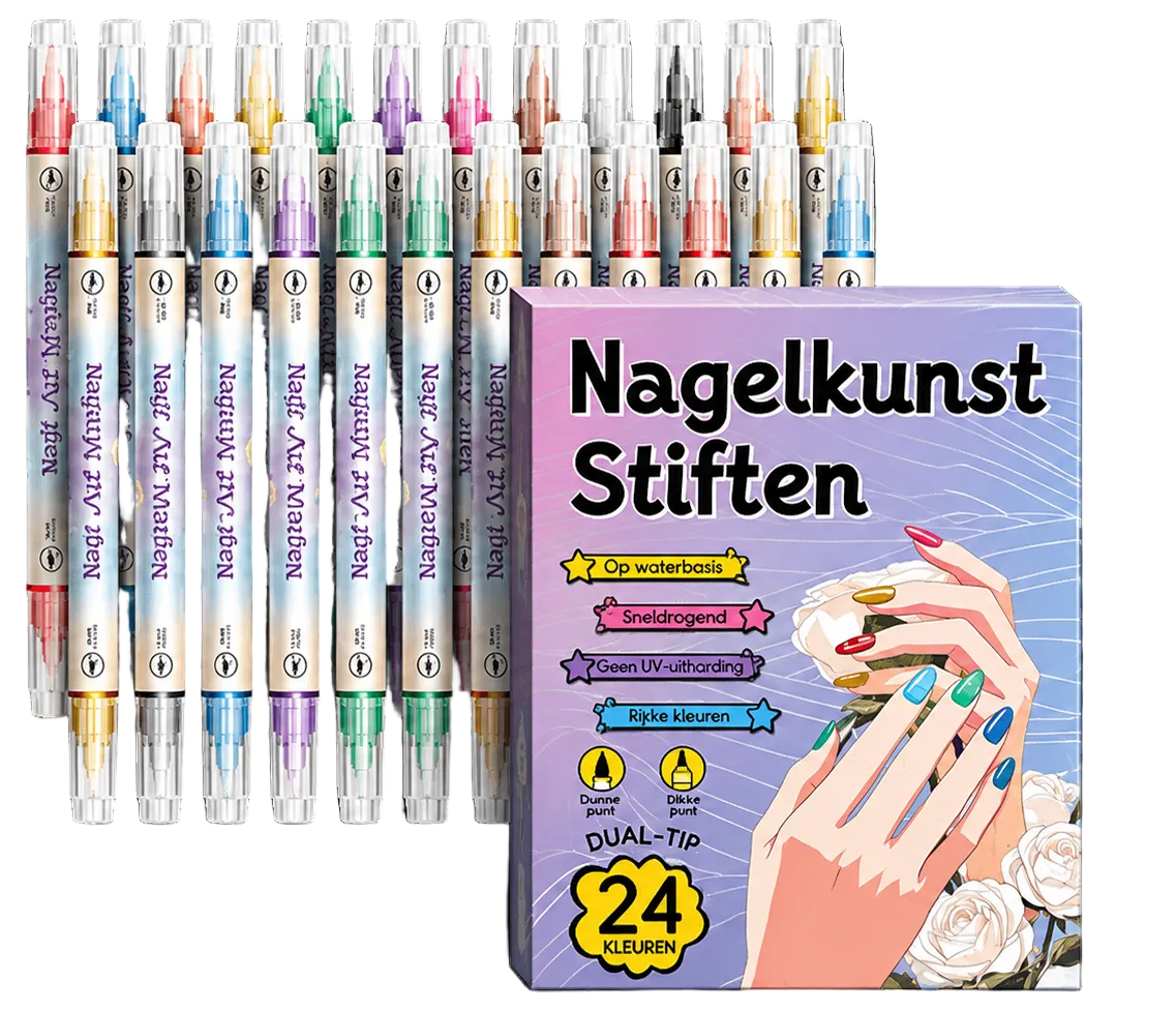 Dubbelzijdig Nagelkunst Pennenset