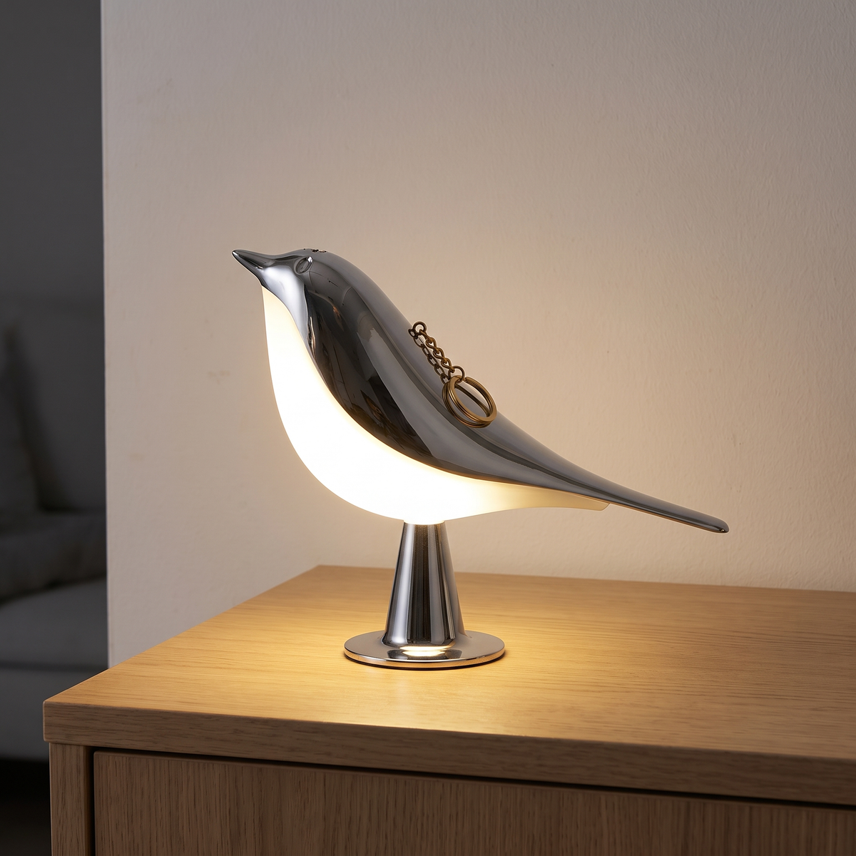Draadloze vogellamp met aanraakdimmer