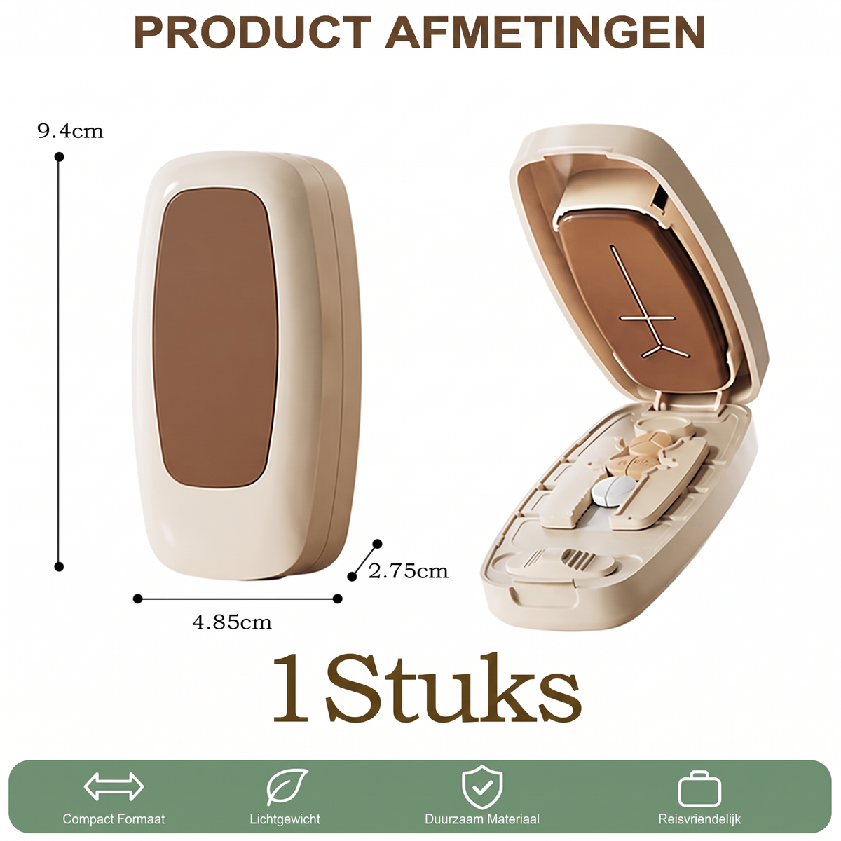Draagbare Pillensnijder – Snijdt tabletten nauwkeurig, compact ontwerp voor op reis en thuisgebruik