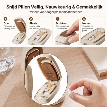 Draagbare Pillensnijder – Snijdt tabletten nauwkeurig, compact ontwerp voor op reis en thuisgebruik