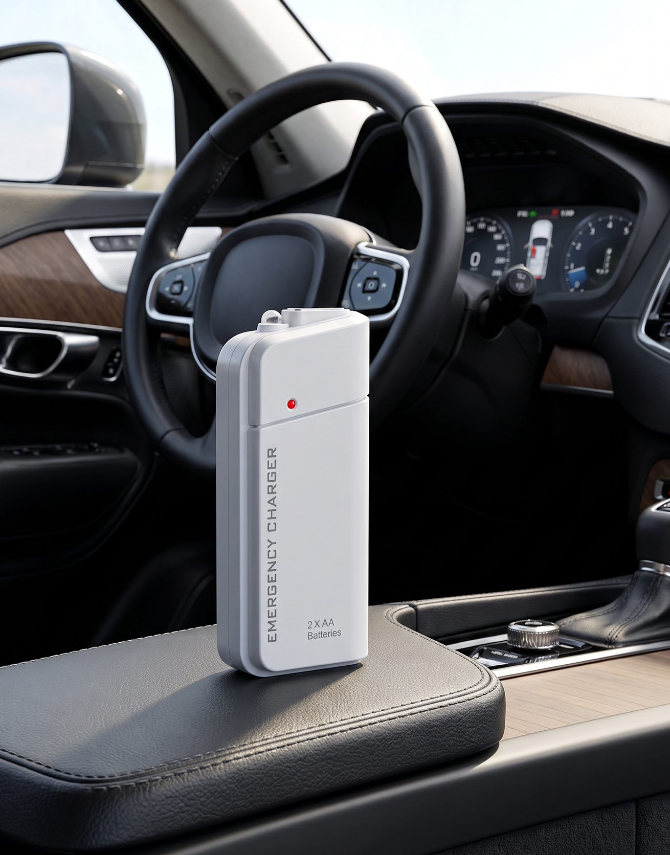 Draagbare noodlader met AA-batterijen – USB-opladen, compact en met LED-zaklamp – perfect voor op reis, woon-werkverkeer en stroomuitval