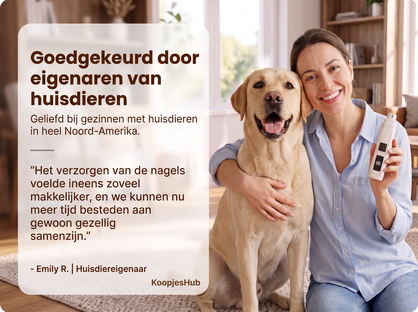 Elektrische klauwslijper voor huisdieren met LED-display