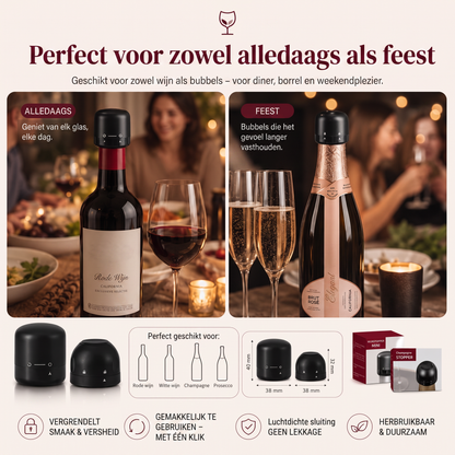 Flessenstopper voor Wijn en Champagne