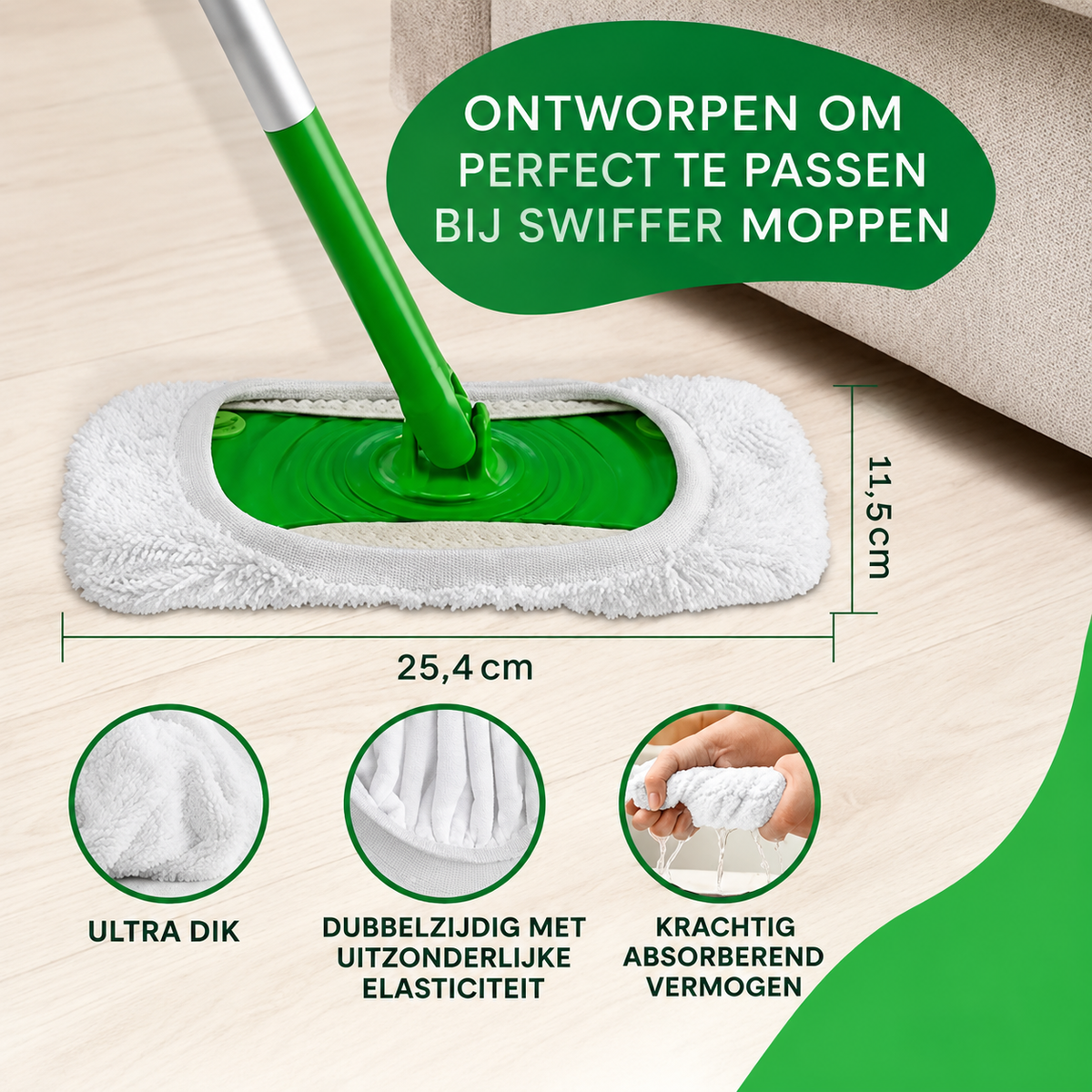 Herbruikbare microvezeldoek voor Swiffer