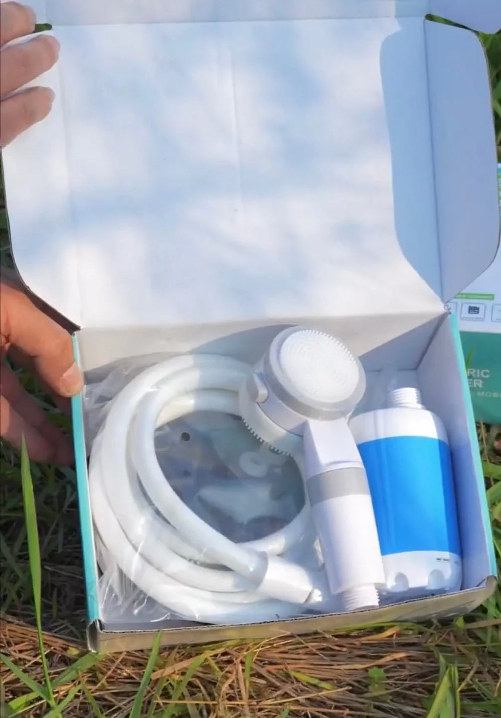 Draagbare waterpomp: set met slang en sproeier