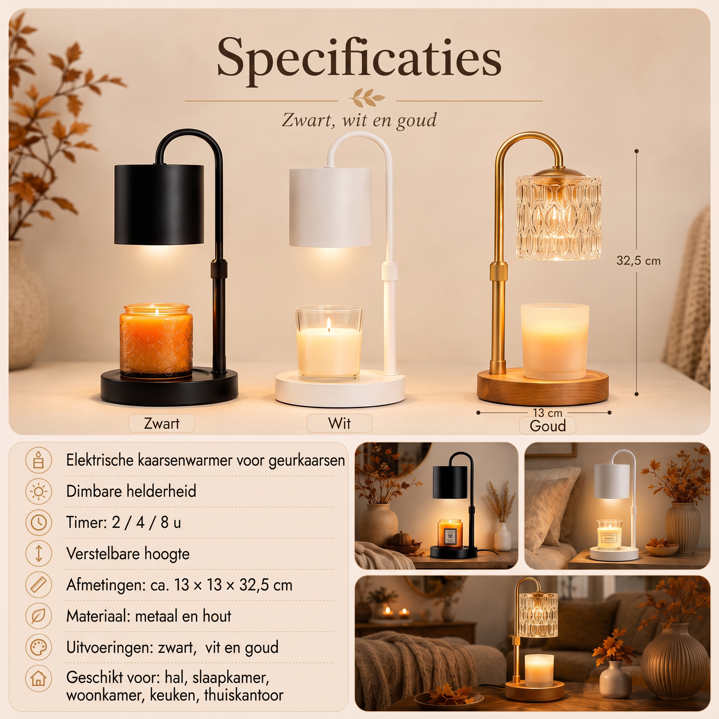 Kaarsenwarmer Lamp – geur en sfeer zonder open vlam