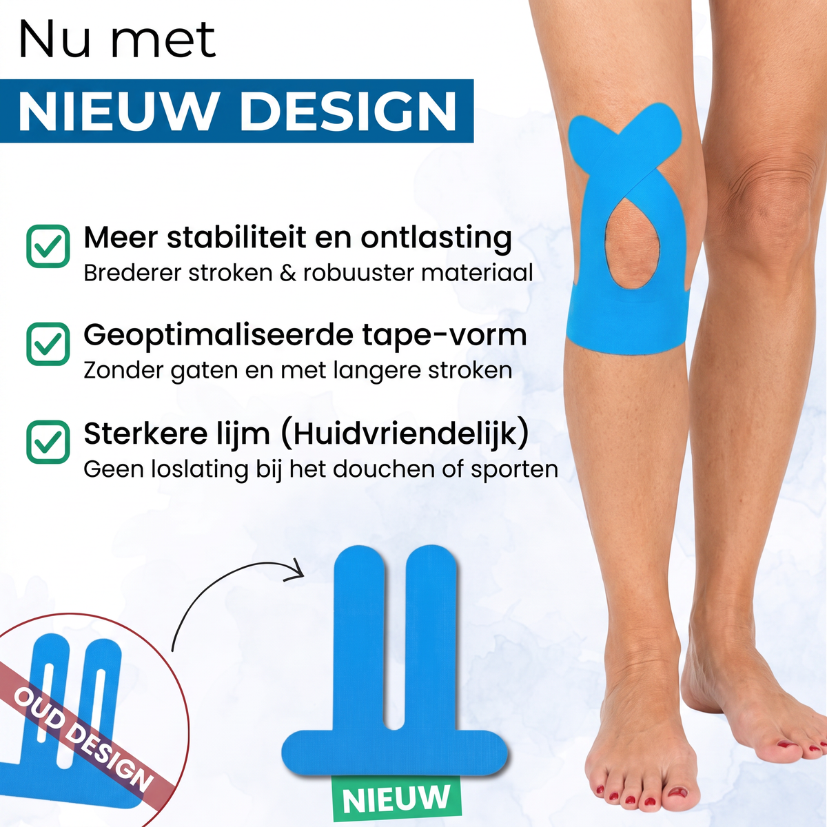 Kniegewricht Correctie Tape - Beweeg weer met vertrouwen, zonder voortdurend aan je knie te hoeven denken