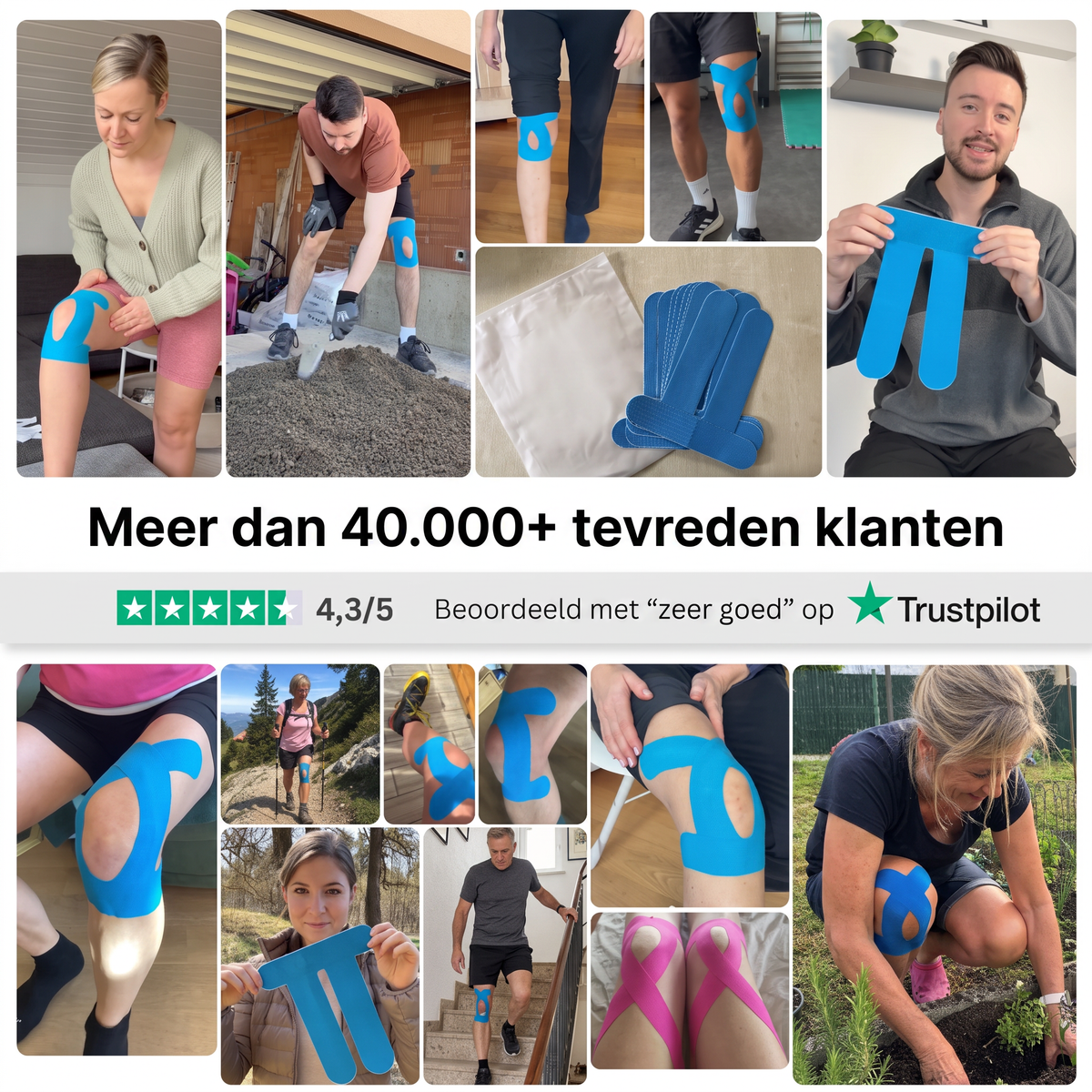 Kniegewricht Correctie Tape - Beweeg weer met vertrouwen, zonder voortdurend aan je knie te hoeven denken