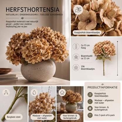 Kunst Herfsthortensia – Levensechte kunsthortensia's met een levensechte textuur