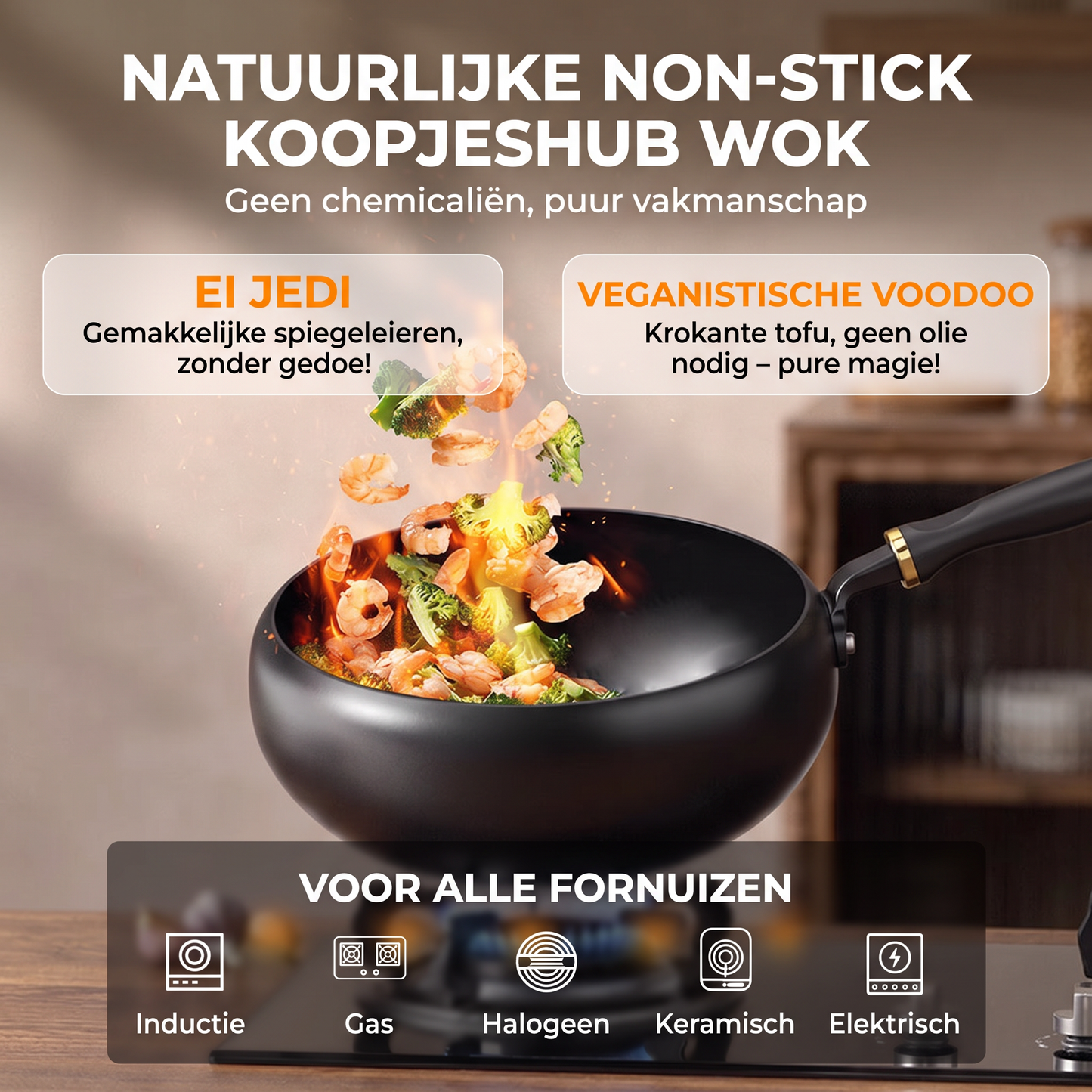 Ongecoate gietijzeren pan – geen chemicaliën, geen afbladderende coating