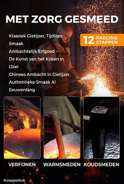 Ongecoate gietijzeren pan – geen chemicaliën, geen afbladderende coating
