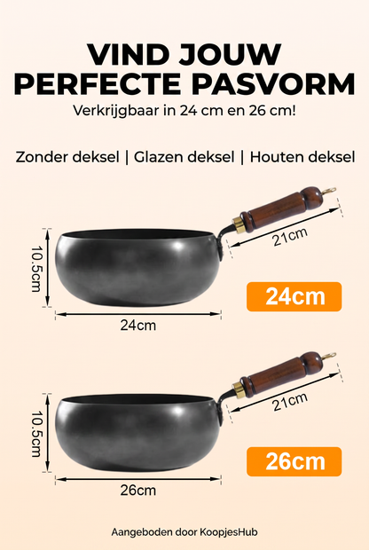 Ongecoate gietijzeren pan – geen chemicaliën, geen afbladderende coating