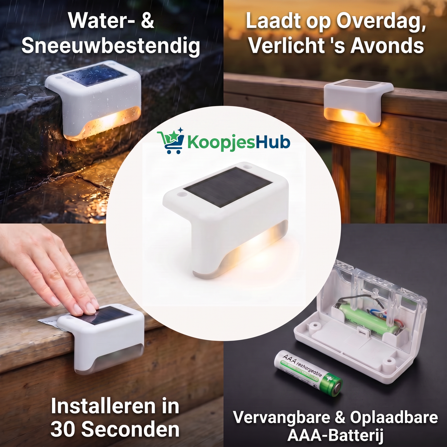 Op zonne-energie werkende buitenlamp