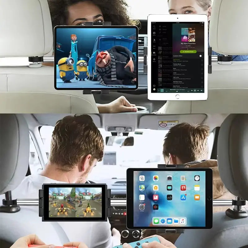 Tablet- en mobiele telefoonhouder voor de auto