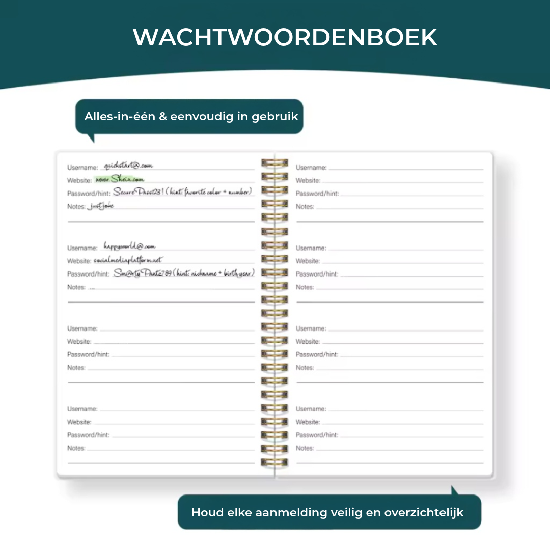 Grappig wachtwoordenboek / wachtwoordorganizer