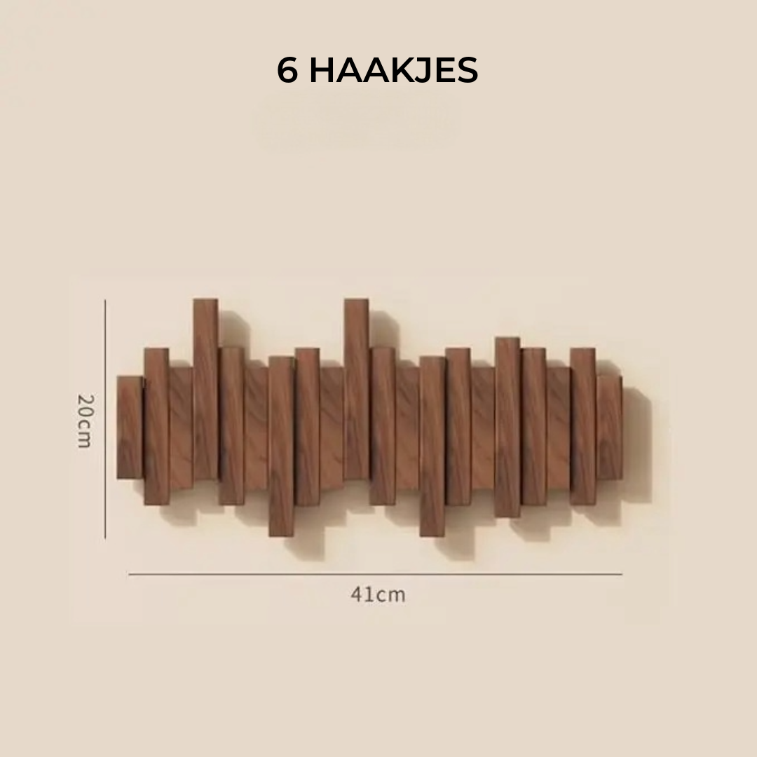 KeyNote – Design wandhaak met inklapbare houten haken