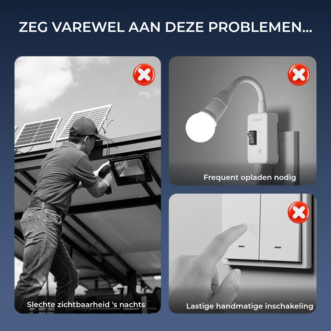 Buitenlamp op zonne-energie met bewegingssensor en clipbevestiging