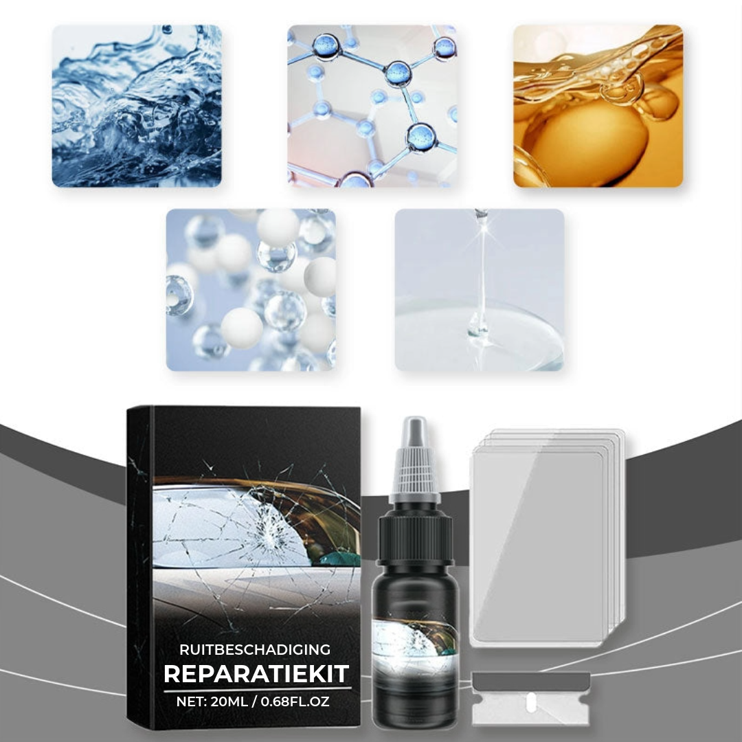Reparatieset voor autoruiten tegen barsten