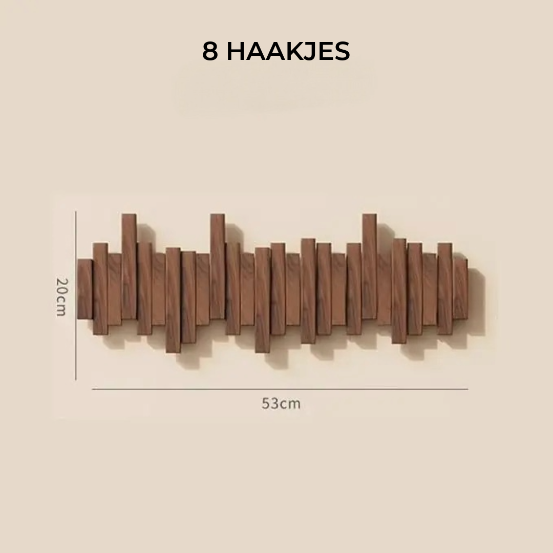 KeyNote – Design wandhaak met inklapbare houten haken