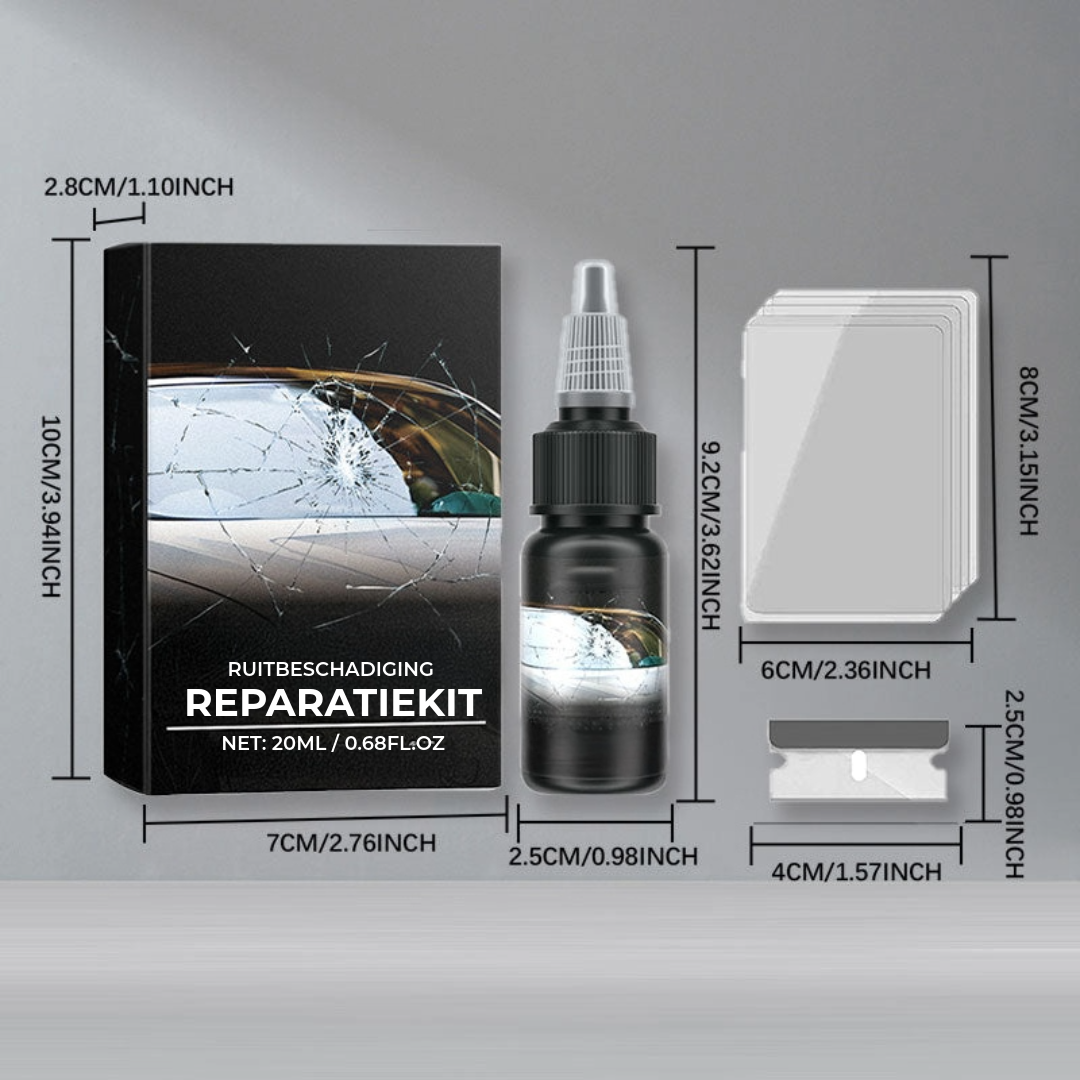 Reparatieset voor autoruiten tegen barsten