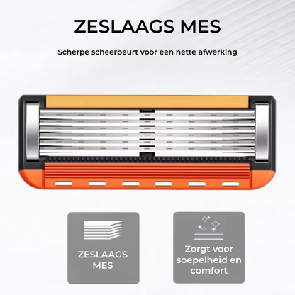 ProShave 6 – Scheermesjes met 6 mesjes in een verpakking van 24/48 stuks. Klassiek veilig scheren met zes mesjes voor precisie, comfort en een lange levensduur