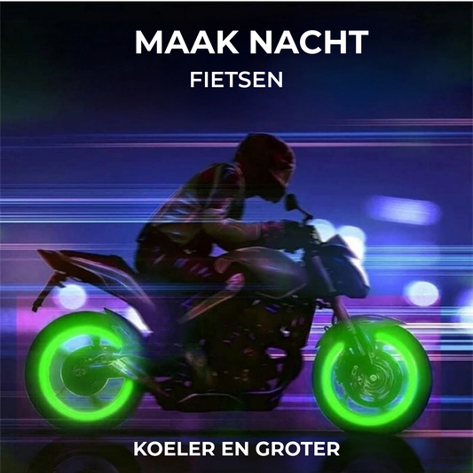 Verlichte ventieldopjes voor nachtrijders