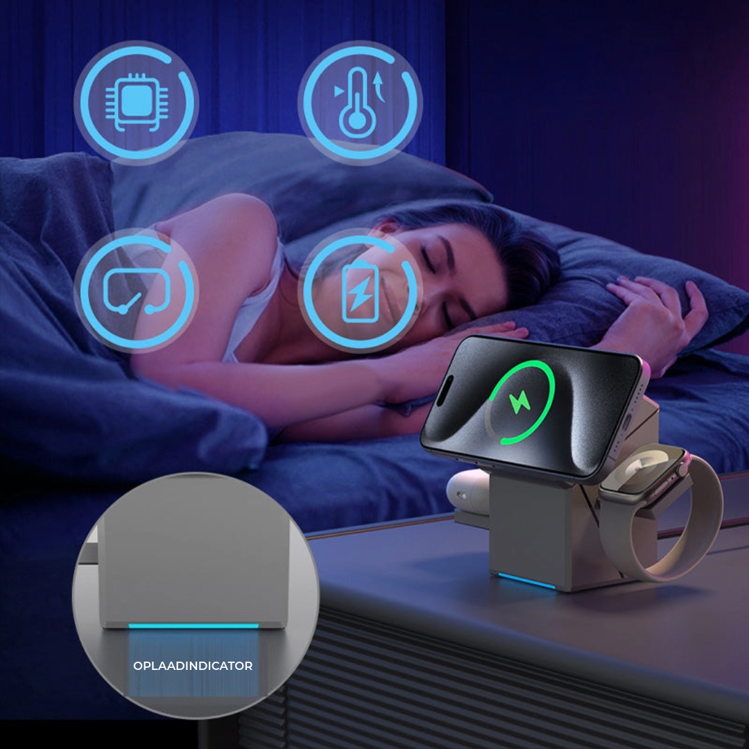 Opvouwbaar magnetisch laadstation