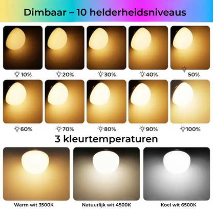Oplaadbare draadloze LED-lamp met afstandsbediening – 15 kleuren en dimmer