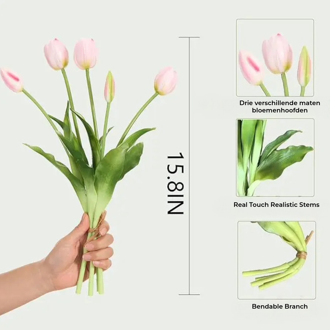 Everbloom Tulpen – Real Touch Levensechte kunsttulpen met een levensechte textuur