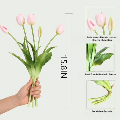 Everbloom Tulpen – Real Touch Levensechte kunsttulpen met een levensechte textuur