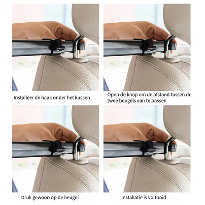 Tablet- en mobiele telefoonhouder voor de auto