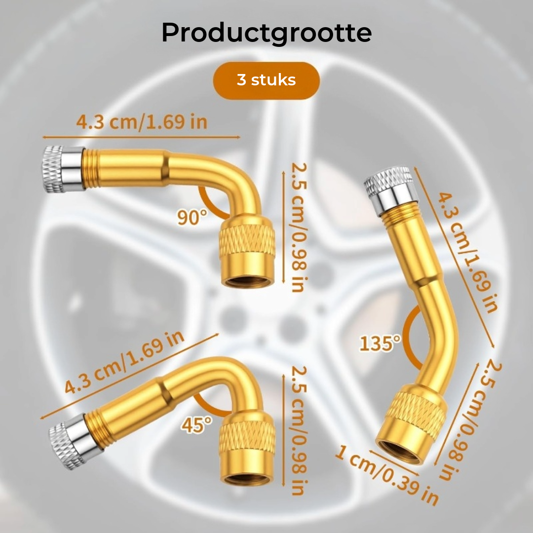 Ventielverlengstuk Set - Bereik verborgen ventielen in seconden (set van 3)