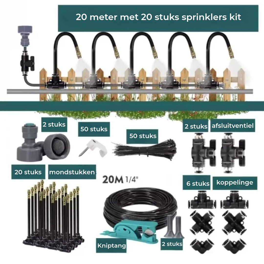 Irrigatie-installatie: Set met slang en ventielen
