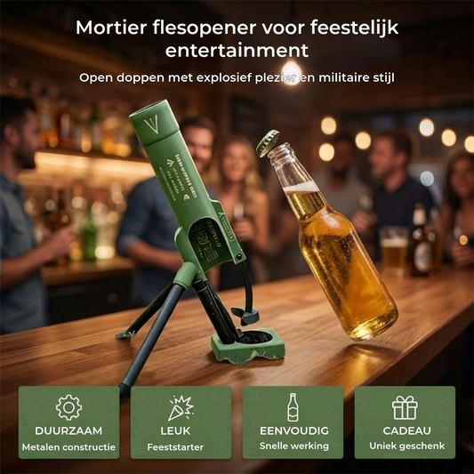 Grappige Flesopener in Mortiervorm