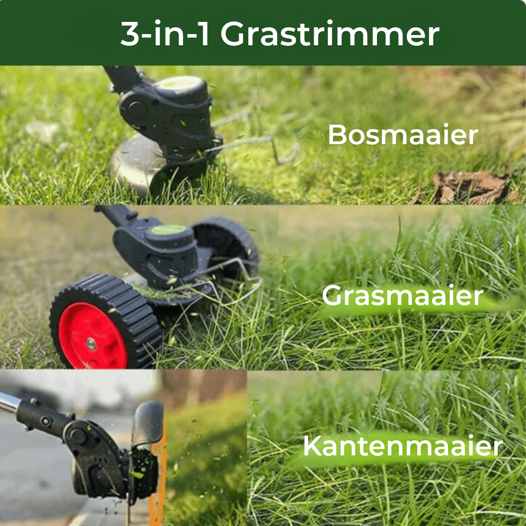3-in-1 Grastrimmer - Struikgewas verwijderen, maaien en zagen