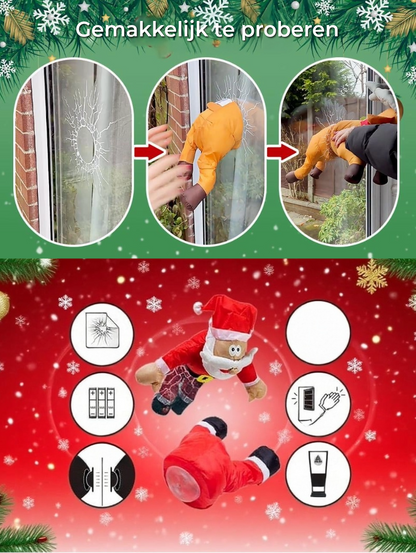 Neerstortende Kerstman en Rendier