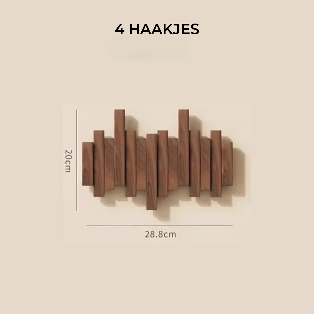 KeyNote – Design wandhaak met inklapbare houten haken