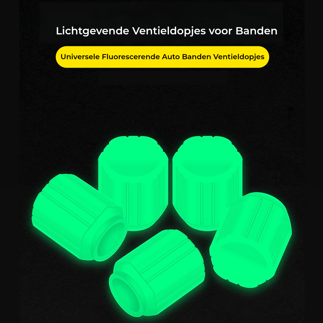 Verlichte ventieldopjes voor nachtrijders