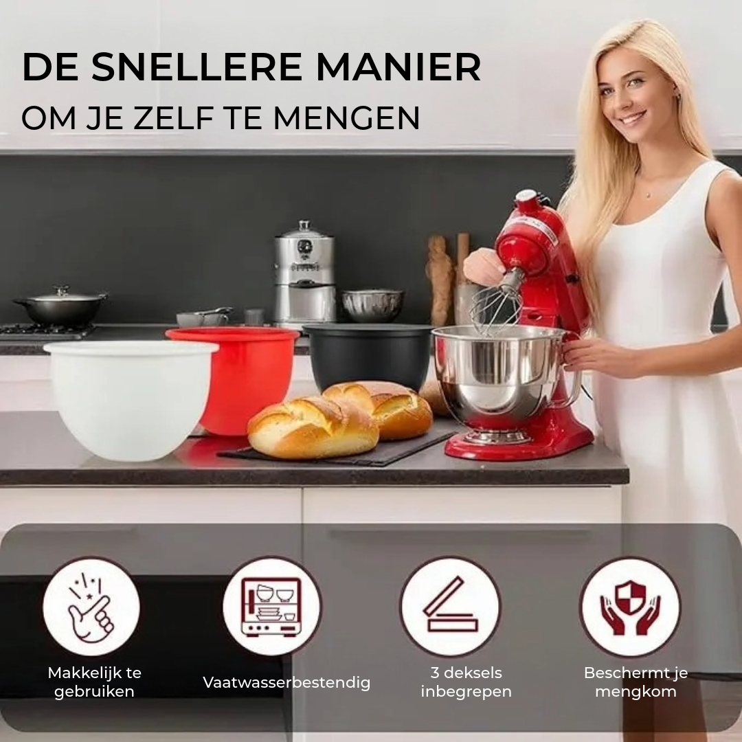 MixSave – Siliconen inzetstukken met deksels voor KitchenAid (5 Liter)
